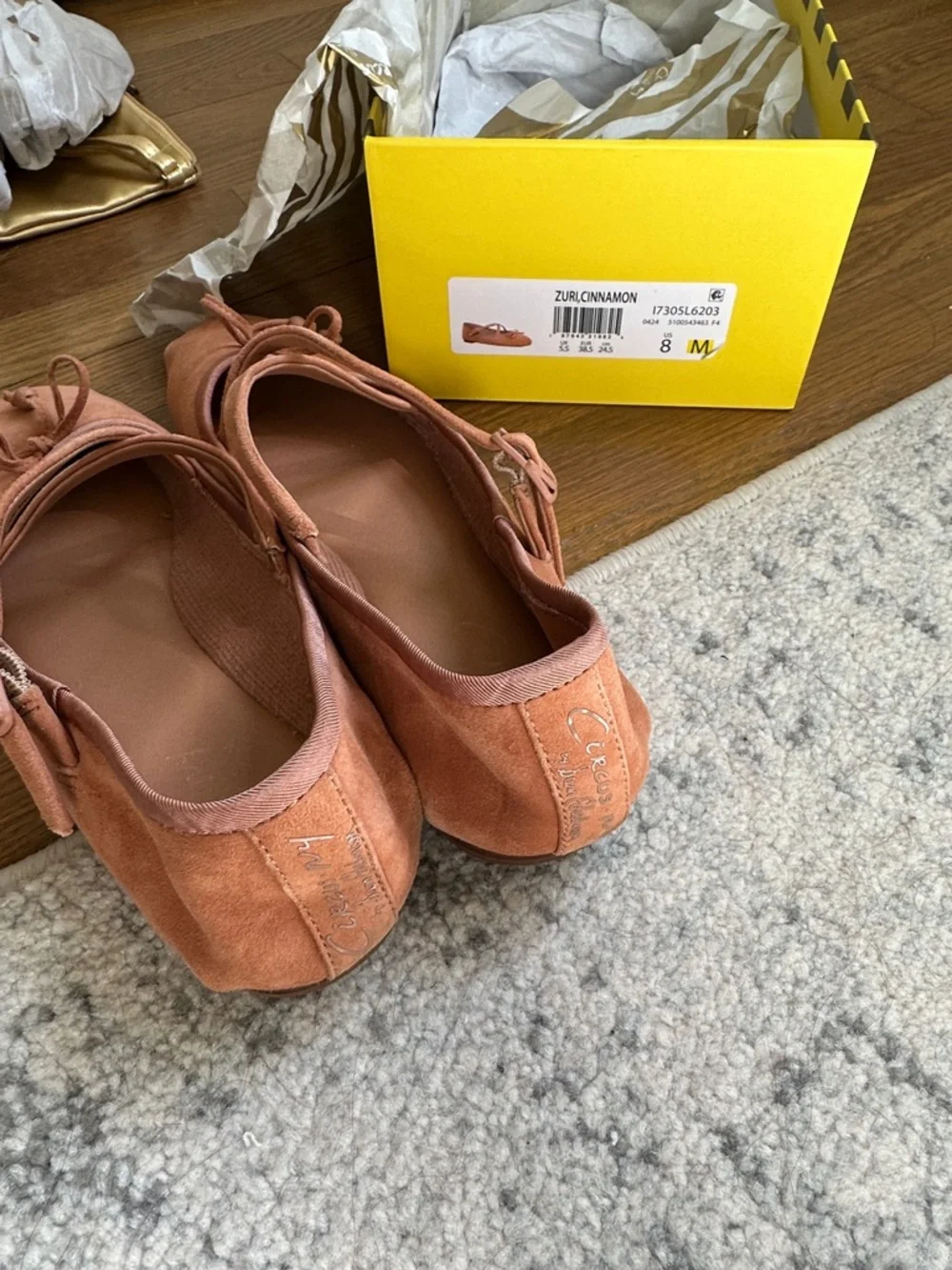 Circus by Sam Edelman Terracotta Suede Crisscross Ballet Flats - Picture 3 of 5